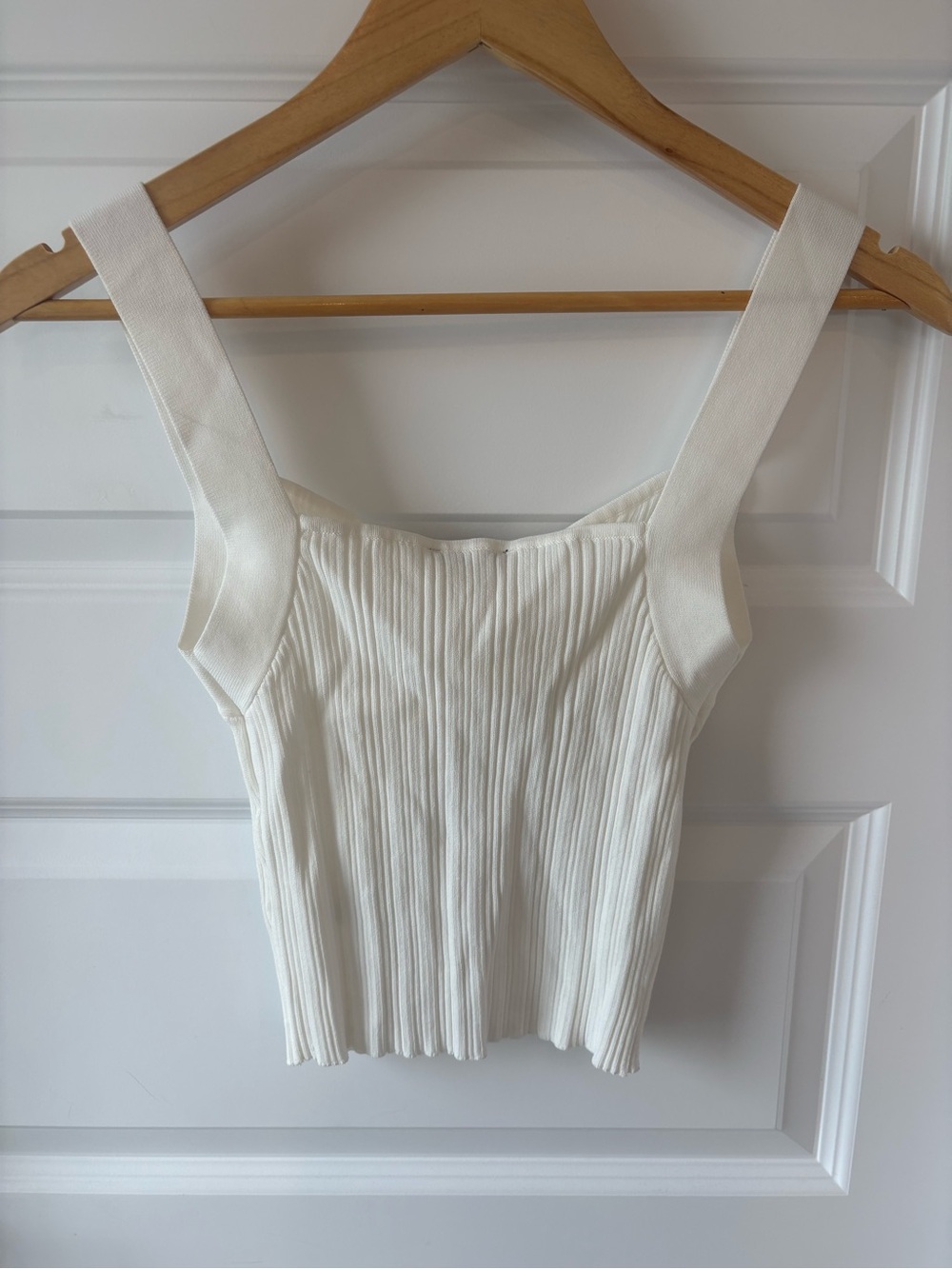 Dynamite Cream Ribbed Square-Neck Tank - Picture 6 of 6